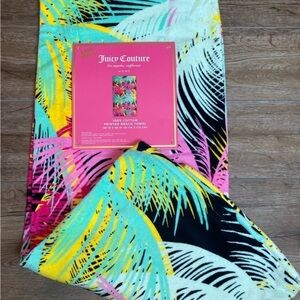 🔥Juicy Couture Neon Electric Palm Trees 100% cotton 31x68 cabana beach towel